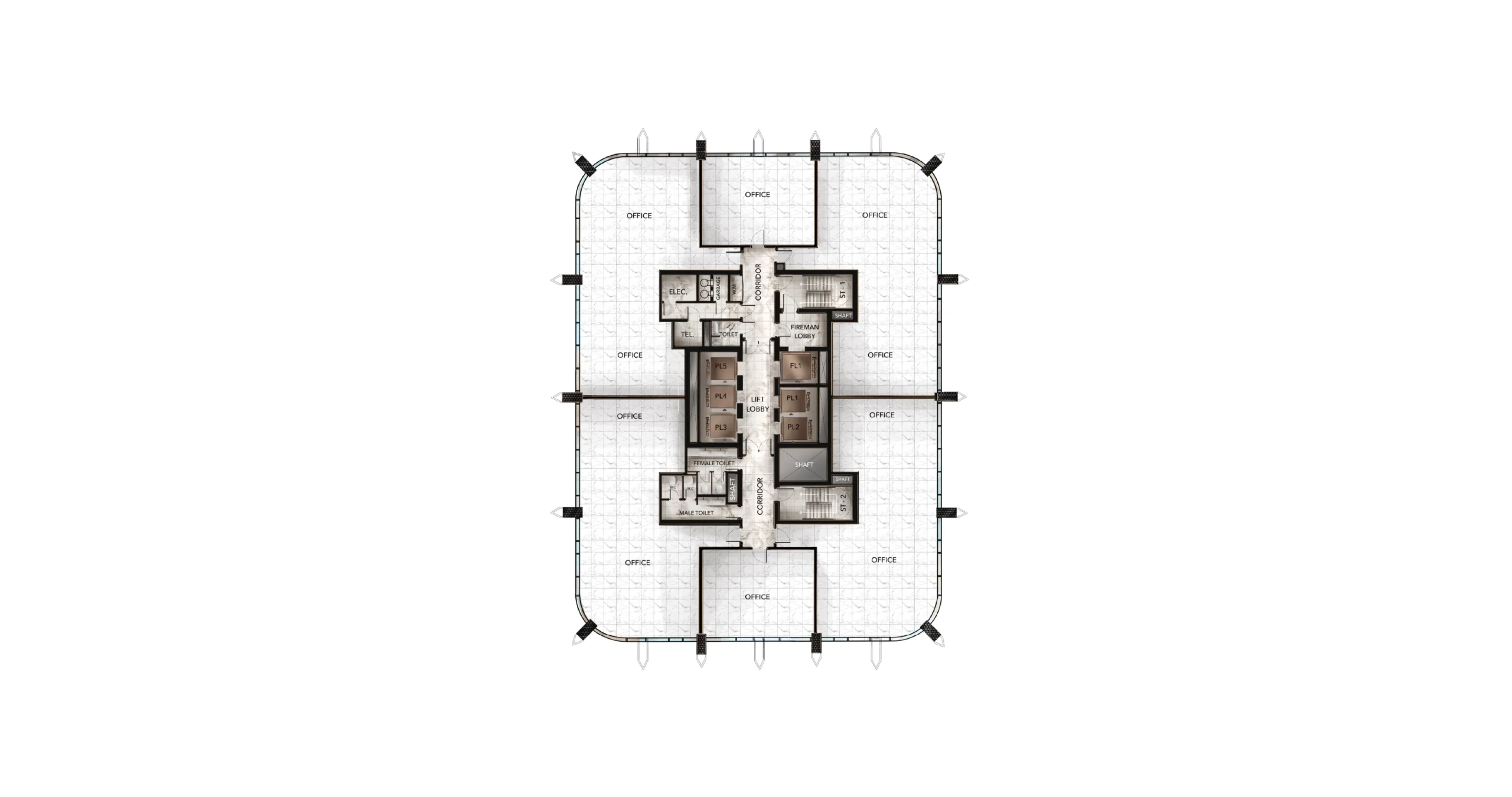 Office Typical floor layout floorplan