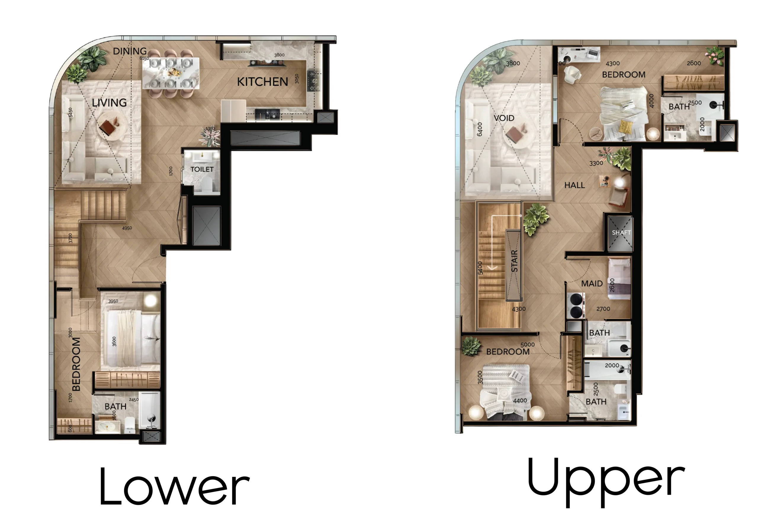 Radiant Bridges Three bedroom duplex floor plan